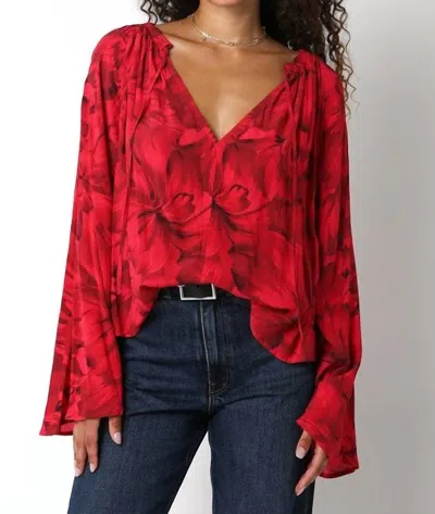 Olivaceous Garnet Silk Top In Red