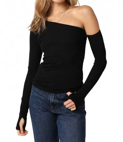 Olivaceous Gigi Asymmetrical Top In Black