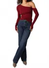 Olivaceous Gigi Asymmetrical Top In Scarlet In Red
