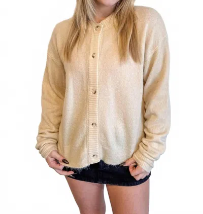 Olivaceous Gillian Oversized Knit Cardigan In Cream In Nude