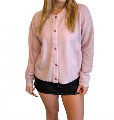 Olivaceous Gillian Oversized Knit Cardigan In Lavender In Pink