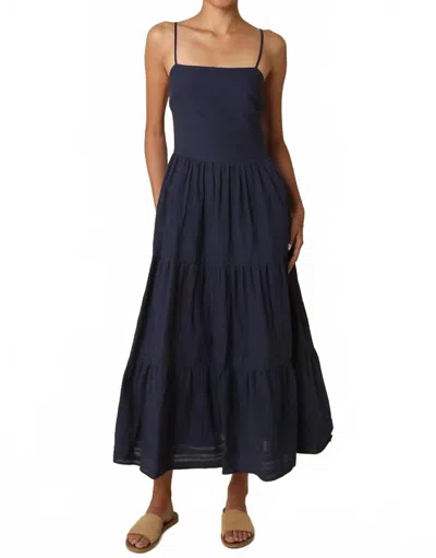 Olivaceous Ginny Tiered Cami Maxi Dress In Navy In Blue
