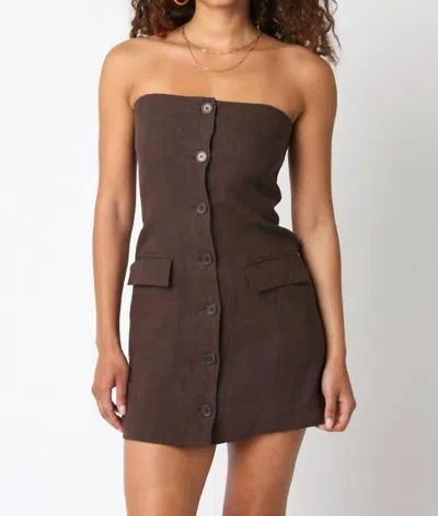 Olivaceous Giselle Dress In Brown