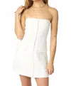 Olivaceous Giselle Linen Mini Dress In White In White