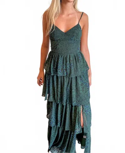 Olivaceous Glow Maxi Dress In Green