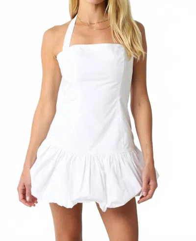 Olivaceous Got It Bubble Mini Dress In White