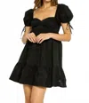 Olivaceous Hadley Baby Doll Dress In Black In Black