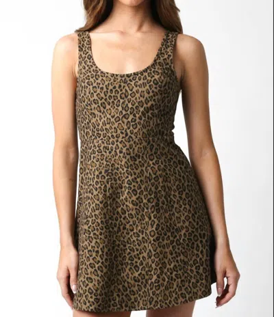 Olivaceous Haleigh Dress In Leopard In Multi