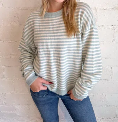 Olivaceous Haley Stripe Knit Top In Green In Multi
