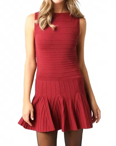 Olivaceous Heather Mini Dress In Burgundy In Red