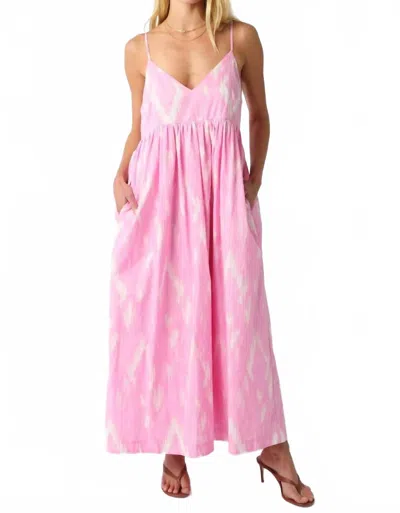 Olivaceous Ikat Bliss Maxi Dress In Pink