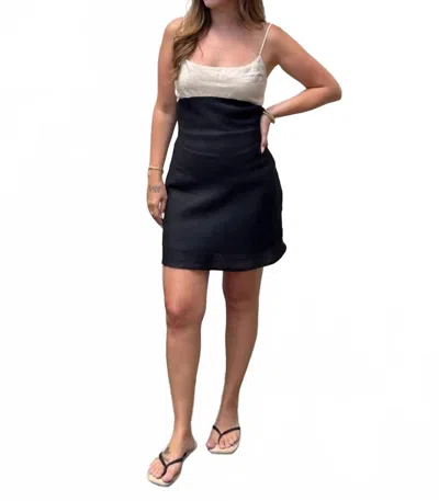 Olivaceous Isla Sleeveless Mini Dress In Khaki Black In Multi