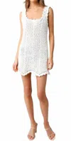 Olivaceous Isle Crochet Mini Dress In White In White