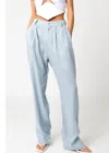 Olivaceous Ivy Pleated Trousers In Light Blue In Blue