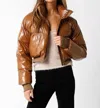 OLIVACEOUS JACKIE BOMBER JACKET IN TAUPE