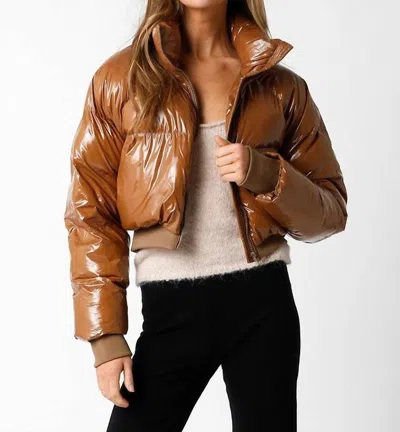 Olivaceous Jackie Bomber Jacket In Taupe In Gold