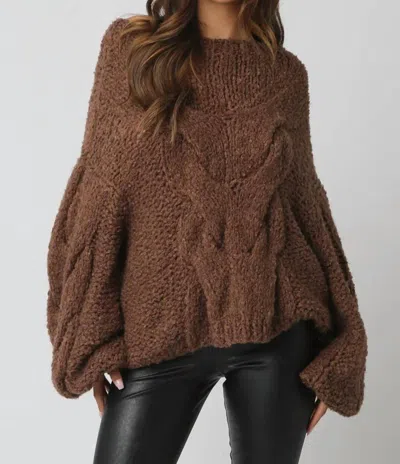 Olivaceous Jamie Braided Sweater In Brown