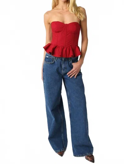 Olivaceous Jaybird Top In Scarlet In Red