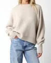 Olivaceous Juli Cozy Crew Neck Sweater In Oatmeal In White