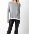 Olivaceous Kelly Layered Sweater In Grey In Gray