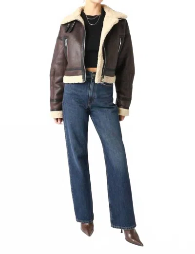 Olivaceous Kendall Cropped Jacket In Brown Camel