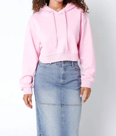 Olivaceous Kimmie Cropped Hoodie Sweatshirt In Pink