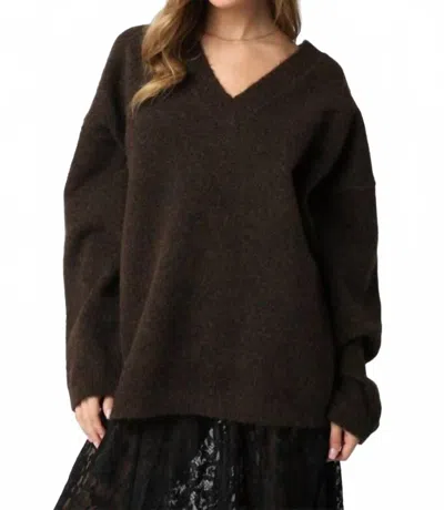 Olivaceous Kinley Knit Sweater In Brown
