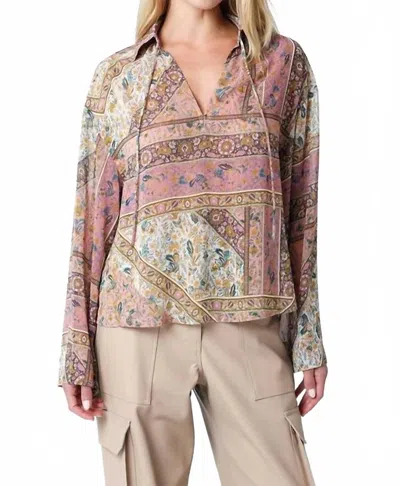 Olivaceous Kirelle V-neck Blouse In Multicolor In Pink