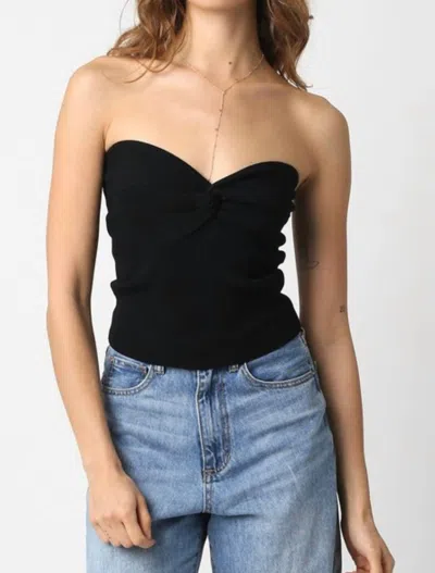 Olivaceous Knit Tube Top In Black