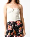 Olivaceous Knit Tube Top In Cream In White