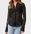 Olivaceous Lace Button Up Top In Black