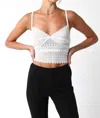 Olivaceous Lace Crop Top In Off White In White