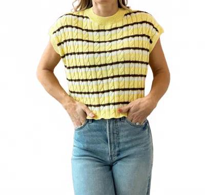 Olivaceous Laci Sweater Top In Yellow