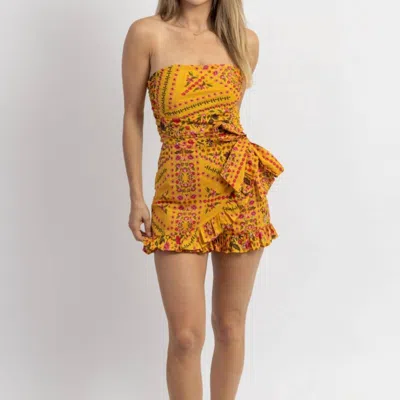 Olivaceous Layla Summer Romper In Yellow In Multi