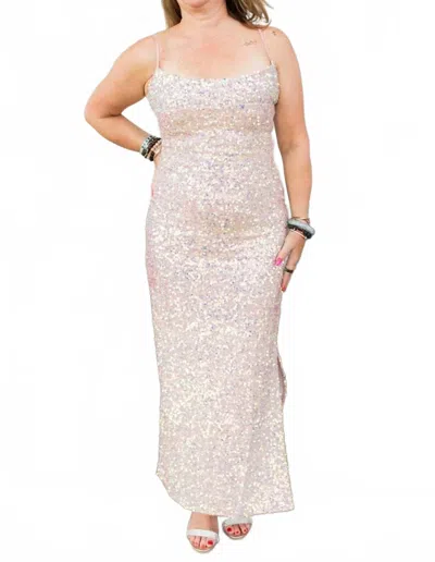 Olivaceous Lily Sequin Maxi Dress In Blush In Neutral