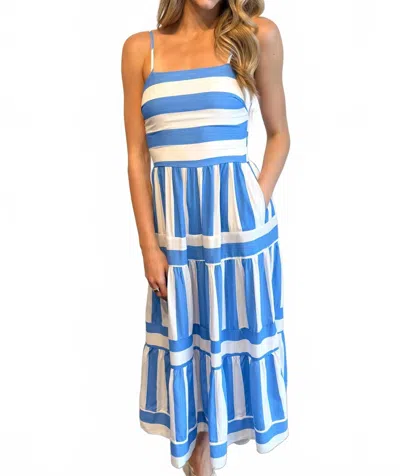Olivaceous Lina Stripe Maxi Dress In Blue