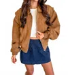 Olivaceous Linda Suede Jacket In Camel In Brown