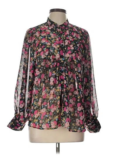 Pre-owned Olivaceous Long Sleeve Blouse In Black