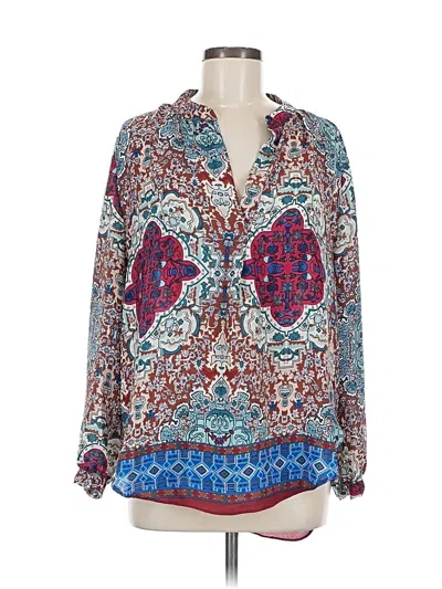 Pre-owned Olivaceous Long Sleeve Blouse In Blue