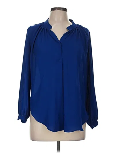 Pre-owned Olivaceous Long Sleeve Blouse In Blue