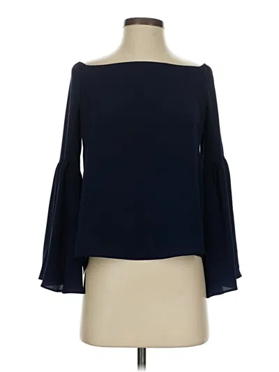 Pre-owned Olivaceous Long Sleeve Blouse In Blue