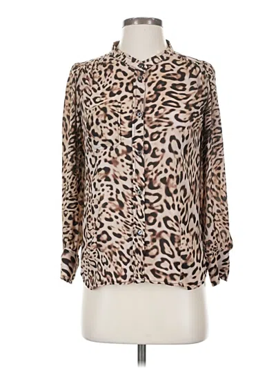 Pre-owned Olivaceous Long Sleeve Blouse In Brown