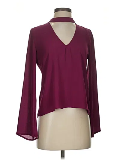 Pre-owned Olivaceous Long Sleeve Blouse In Burgundy