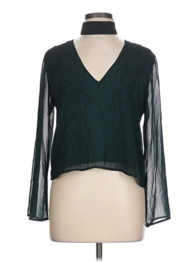 Pre-owned Olivaceous Long Sleeve Blouse In Green