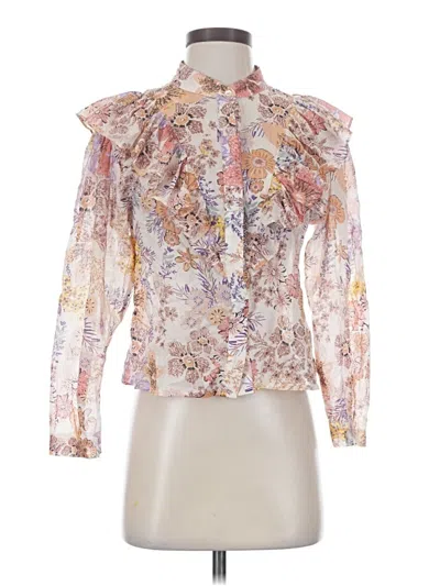 Pre-owned Olivaceous Long Sleeve Blouse In Ivory