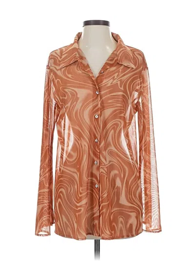 Pre-owned Olivaceous Long Sleeve Blouse In Orange