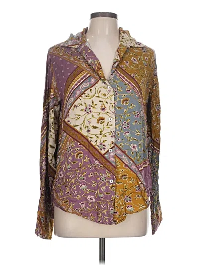 Pre-owned Olivaceous Long Sleeve Blouse In Purple