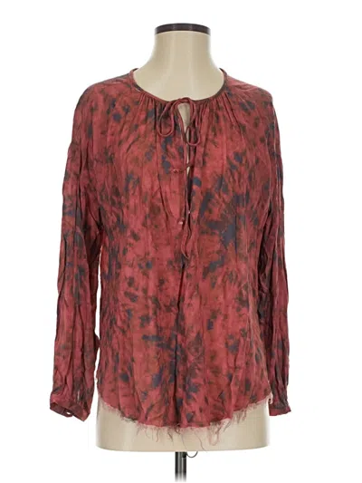 Pre-owned Olivaceous Long Sleeve Blouse In Red