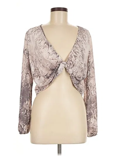 Pre-owned Olivaceous Long Sleeve Blouse In Silver