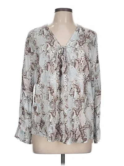 Pre-owned Olivaceous Long Sleeve Blouse In Silver